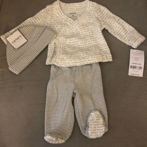3 piece Carter’s gender neutral, preemie outfit.